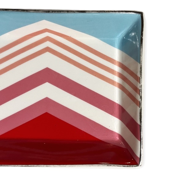Adorable Preppy J. Crew Chevron Jewelry Trinket Catchall Tray - Picture 4 of 8